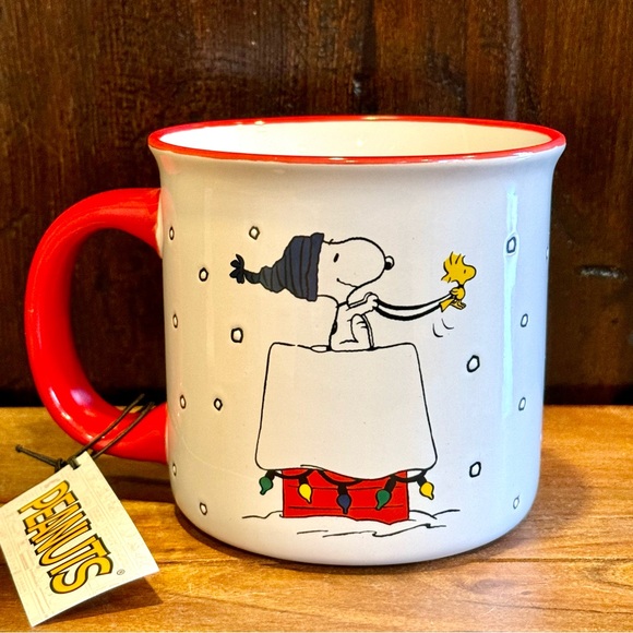 Peanuts Merry & Bright Snoopy and Woodstock Ceramic Christmas Mug - Picture 5 of 7